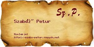 Szabó Petur névjegykártya